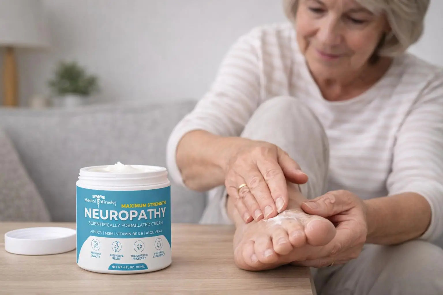 Medical Miracles Neuropathy Cream | Nerve Therapy Max-Potency Relief Cream for Feet, Hands, Legs, and Toes - Enriched with Arnica, Vitamin B6, Aloe Vera, MSM - Crafted for Exceptional Relief 4oz Medical Miracles uk supplements