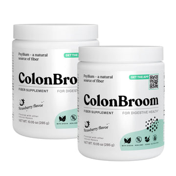 ColonBroom Psyllium Husk Powder - Colon Cleanse for Bloating Relief & Gut Health - Fiber Powder Drink - Easy to Mix - Vegan, Gluten Free, Non-GMO - Strawberry (100 Servings) ColonBroom uk supplements