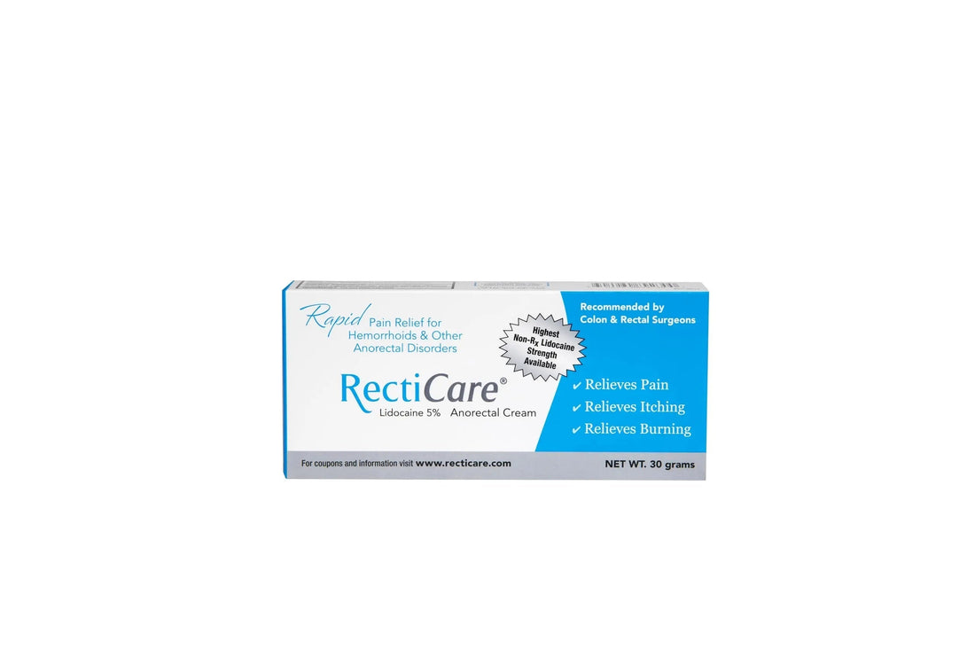 Recticare Anorectal Lidocaine 5% Cream: Topical Numbing Cream for Treatment of Hemorrhoids & Other Anorectal Disorders - 30g Tube Recticare uk supplements
