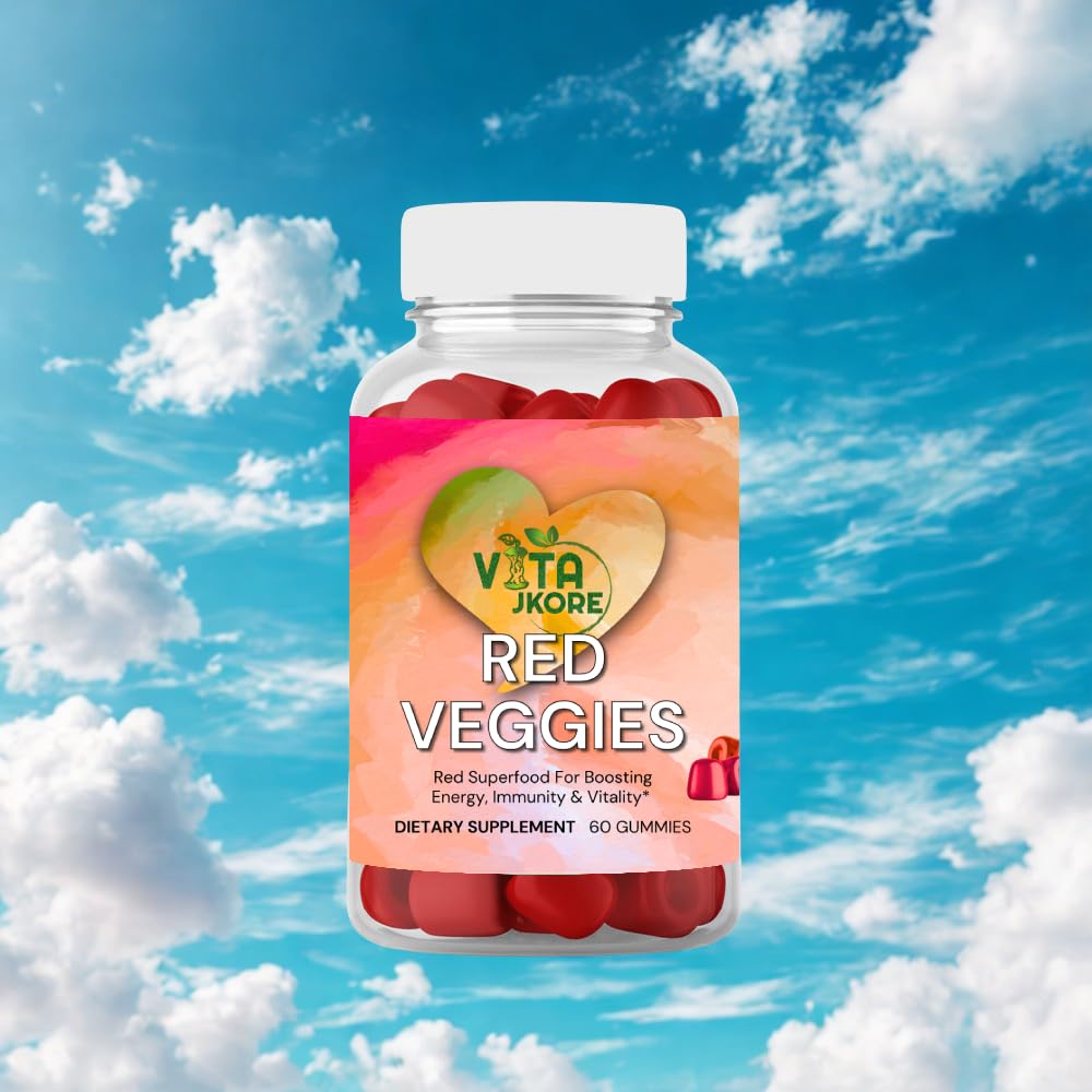VITA JKORE Red Veggies Superfood Gummies, Energy & Immunity Booster, 60 Count Dietary Supplement, Natural Beetroot Blend VITA JKORE uk supplements
