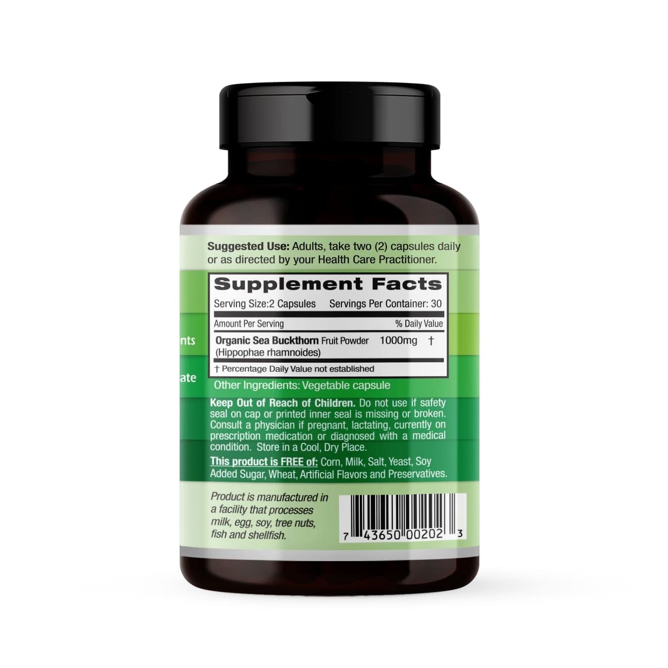 EMERALD LABS Sea Buckthorn - Dietary Supplement with Vitamins C, E & Omega 7 - Supports Adrenal, Energy, Skin & Immune Health - 60 Vegetable Capsules (30-Day Supply) EMERALD LABS uk supplements