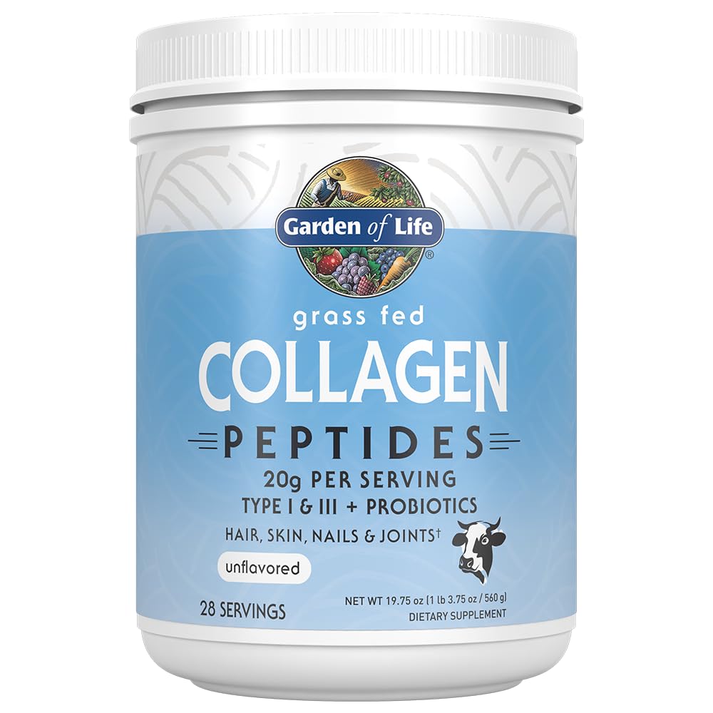 Garden of Life Grass Fed Collagen Peptides Powder Unflavored Collagen Powder for Women Men Hair Skin Nails Joints, Hydrolyzed Collagen Protein Supplements, Collagen for Women & Men, 28 Servings Garden of Life uk supplements