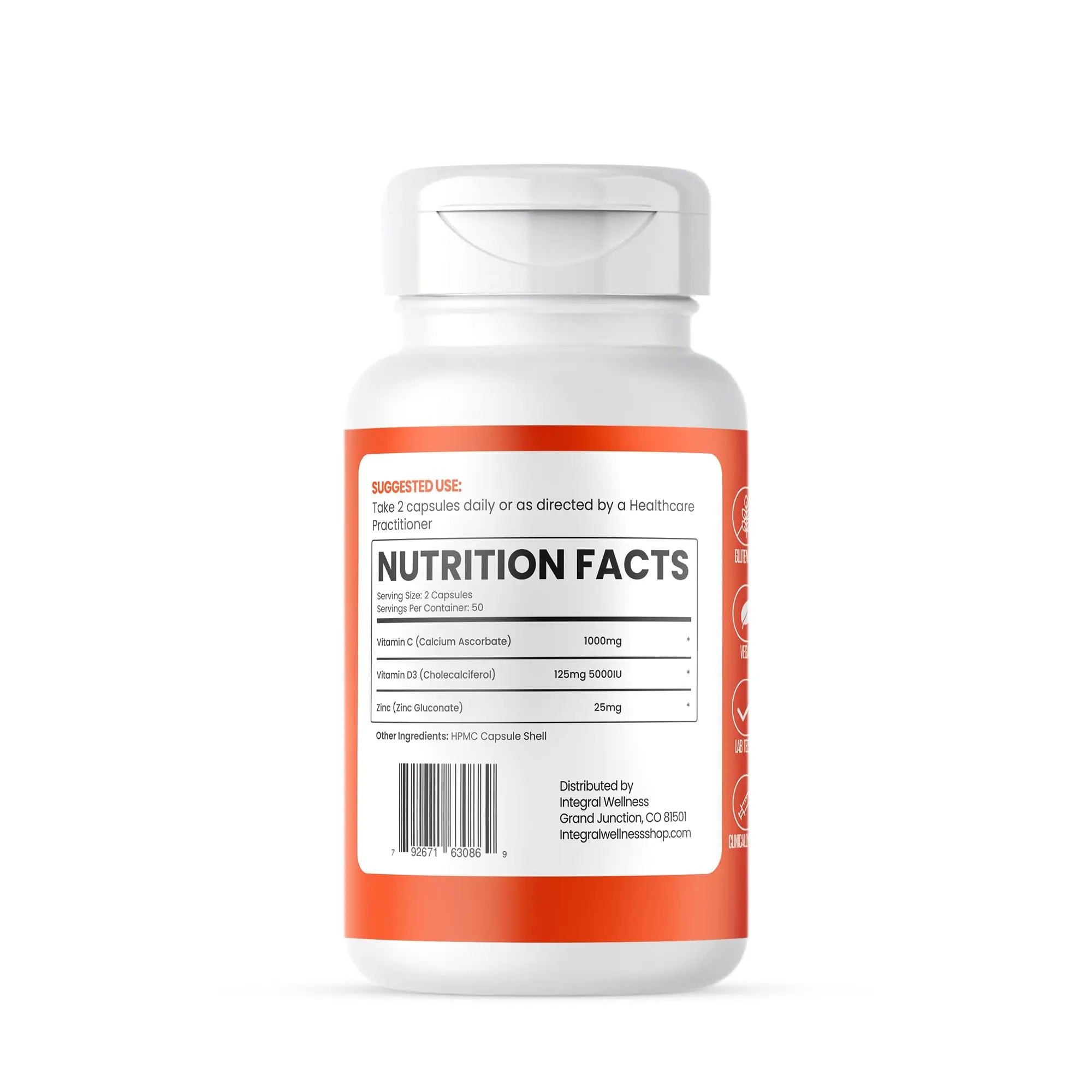 Integral Wellness - Vitamin Complex w/Vitamin D3, C, K2 and Zinc (100 Capsules) - Filler Free, 3rd Party Tested, Clinically Dosed, Bioavailable Forms Integral Wellness uk supplements
