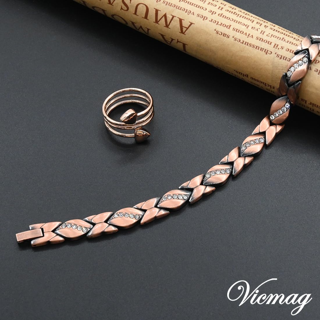 Vicmag Copper Bracelet for Women 99.9% Solid Pure Copper Valentine's Day Gift for Her with Adjustment Tool Vicmag uk supplements
