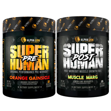 ALPHA LION Superhuman Pre Workout Powder & Post Workout Recovery Bundle, Sustained ALPHA LION uk supplements