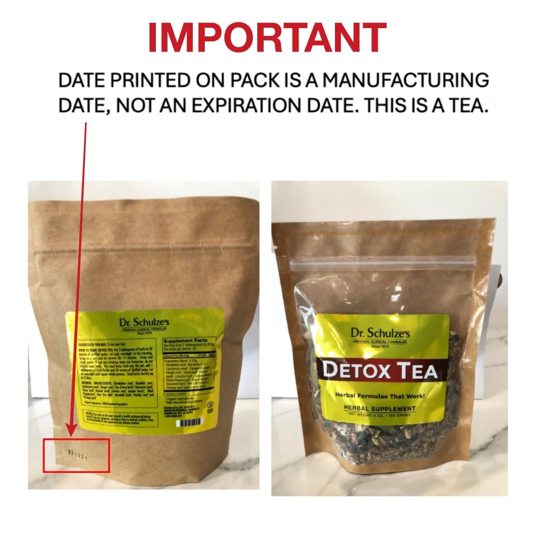 Dr. Schulze’s | Detox Tea | All Purpose Herbal Tonic | Powerful Digestive Stimulant | Dietary Supplement | Ultimate Liver Cleanse | Helps Eliminate Gas & Indigestion | Release Toxins | 6 Oz. Pack Dr. Schulze's uk supplements