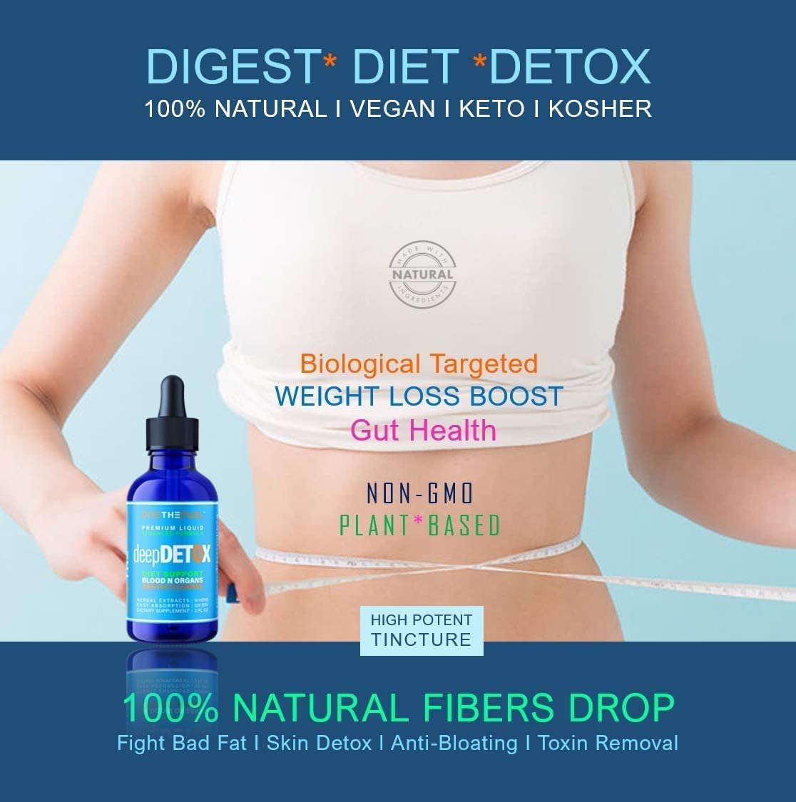 DeepDetox 2oz. Plant-Based Colon Intestinal Gut Liver Cleanse Detox Support. Purify Blood ONETHEFUEL uk supplements