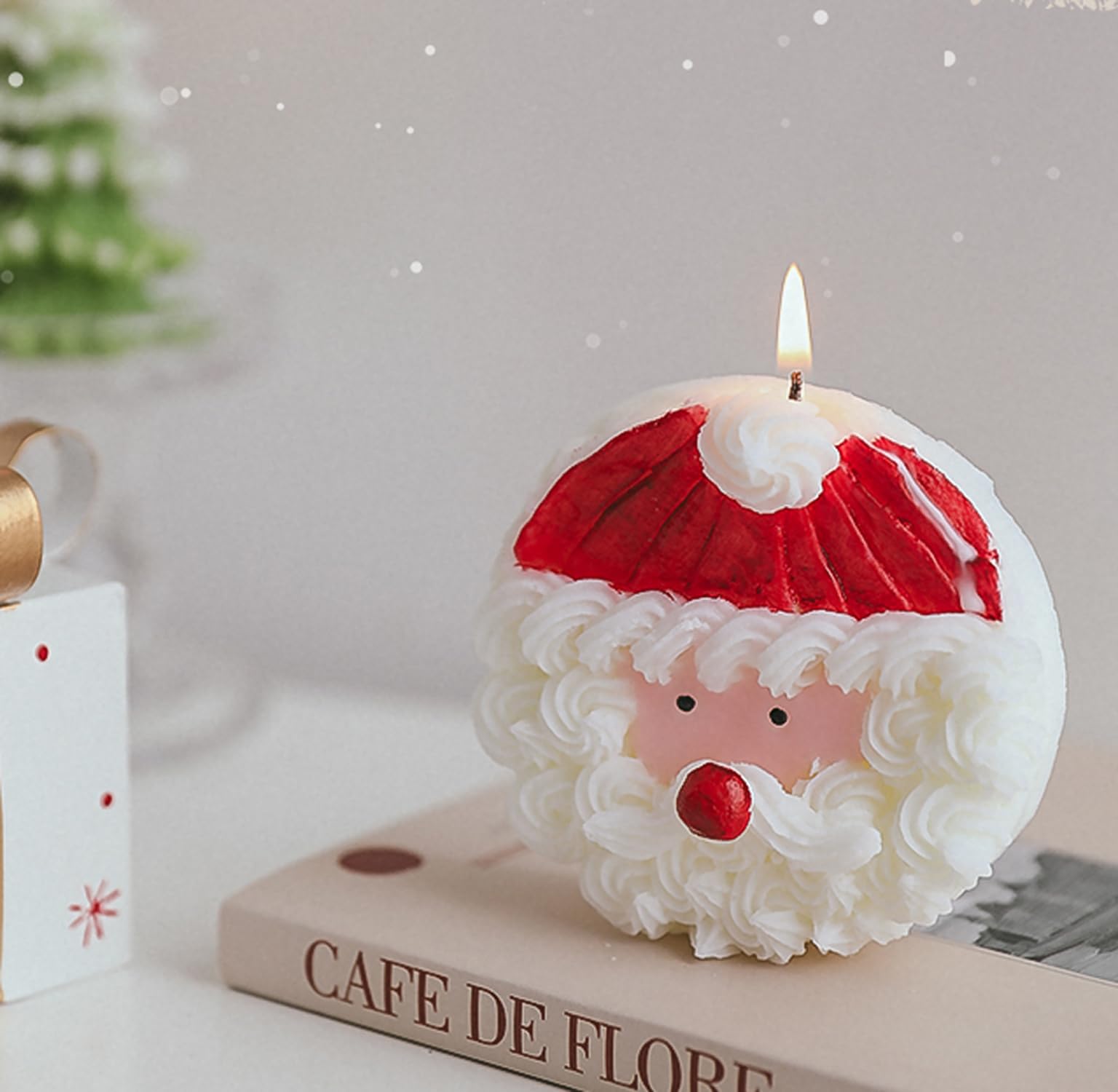 Christmas Cake Scented Candle,110G Handmade Aroma Soy Wax Santa Claus Decorative Candle T-shin uk supplements