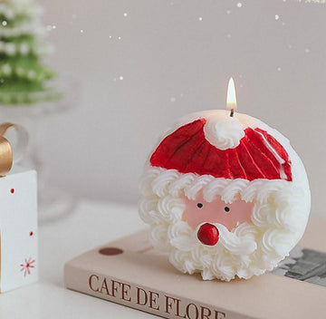 Christmas Cake Scented Candle,110G Handmade Aroma Soy Wax Santa Claus Decorative Candle T-shin uk supplements