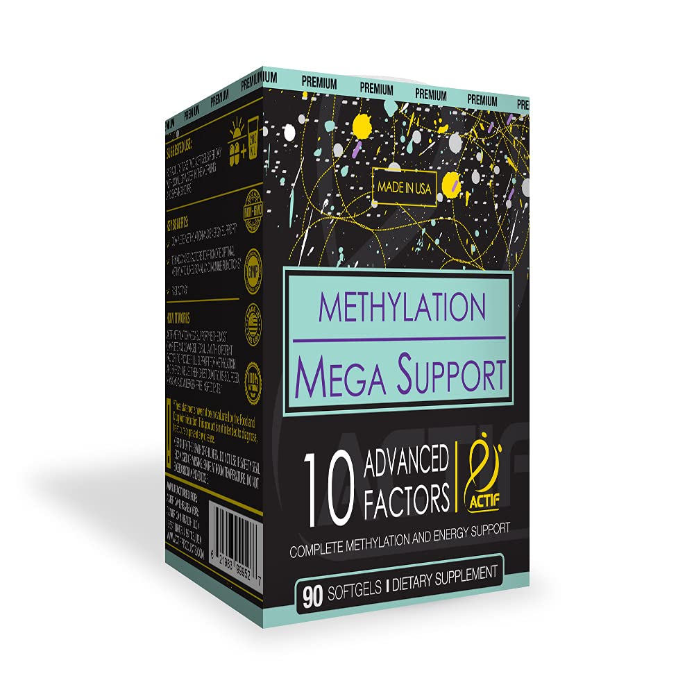 ACTIF Methylation Mega Support with 10 Advanced Factors and Organic Folate – 100% Natural, Non-GMO, 90 Count ACTIF uk supplements