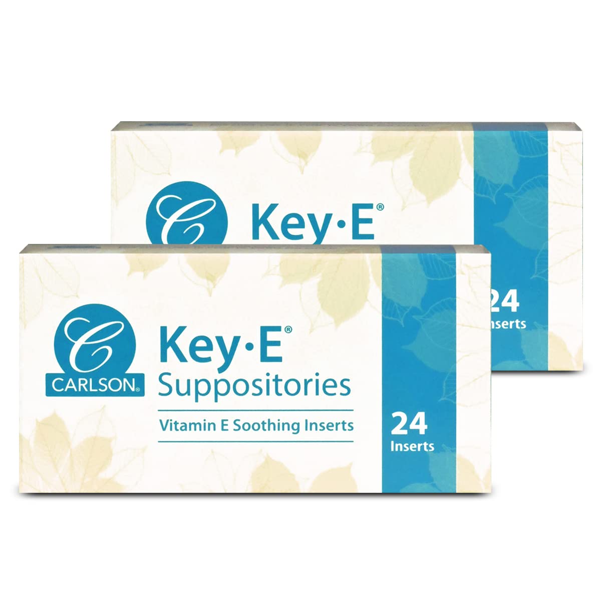 Carlson Labs Key-E Suppositories Vitamin E Soothing Inserts (2 Packages of 24 Inserts, 48Count) Carlson uk supplements