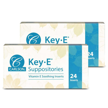 Carlson Labs Key-E Suppositories Vitamin E Soothing Inserts (2 Packages of 24 Inserts, 48Count) Carlson uk supplements