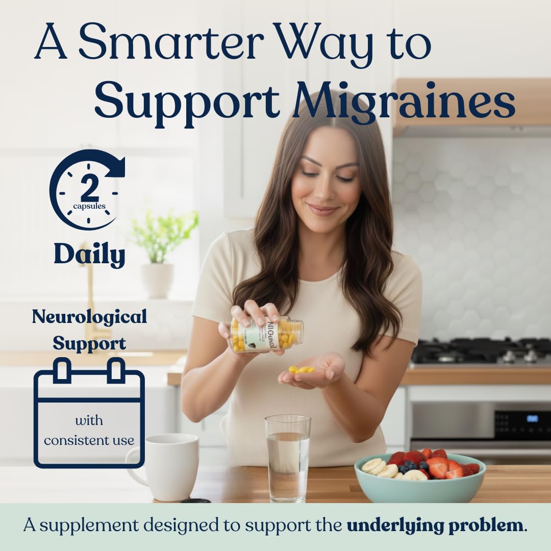 Headache and Migraine Relief Supplements - Drug Free Migraine Prevention Supplement - Natural Supplements for Migraine Headaches - Helps Reduce Frequency & Severity (60 Capsules) MIGUARD uk supplements