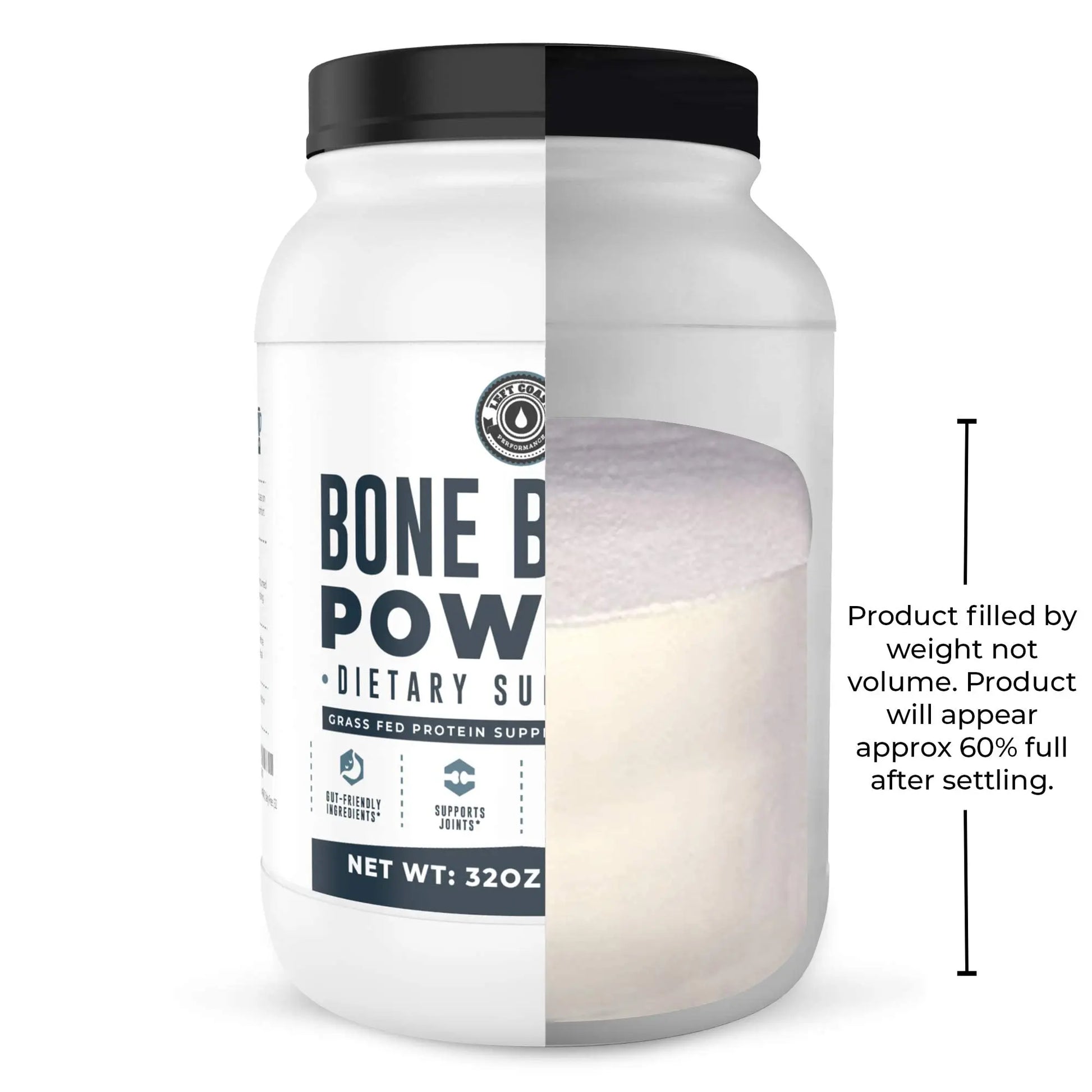 Bone Broth Protein Powder – Pure Grass-Fed Beef Bone Broth, Unflavored with Natural Collagen, Glucosamine & Gelatin – Paleo & Keto-Friendly, Non-GMO, Dairy-Free for Gut Health & Joint Support 32oz Left Coast Performance uk supplements