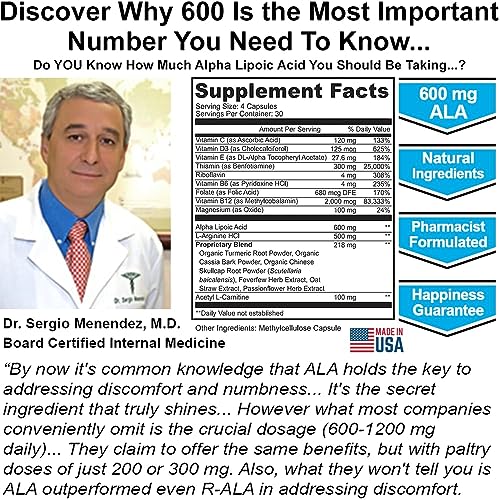 Neuropathy Support Supplement with 600 mg Pure Alpha Lipoic Acid Nuturna uk supplements