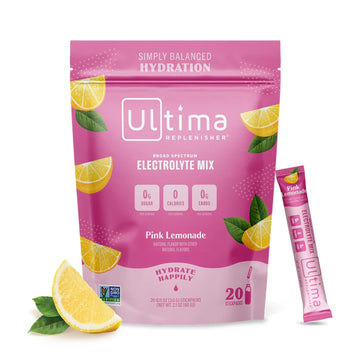 Ultima Replenisher Daily Electrolyte Drink Mix – Pink Lemonade, 20 Stickpacks – Hydration Ultima Replenisher uk supplements