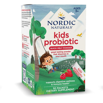 Nordic Naturals Kids Probiotic Quick Melt Powder, Mixed Berry - 30 Packets - 3 Billion CFU - Digestive Wellness, Immune Support - Non-GMO, Vegan - 30 Servings Nordic Naturals uk supplements