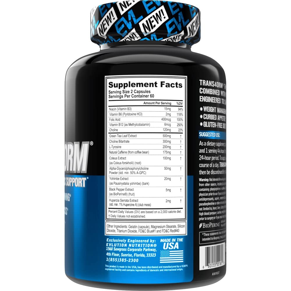 EVL Thermogenic Fat Burner Support - Fast Acting Weight Loss Energy and Appetite Evlution uk supplements