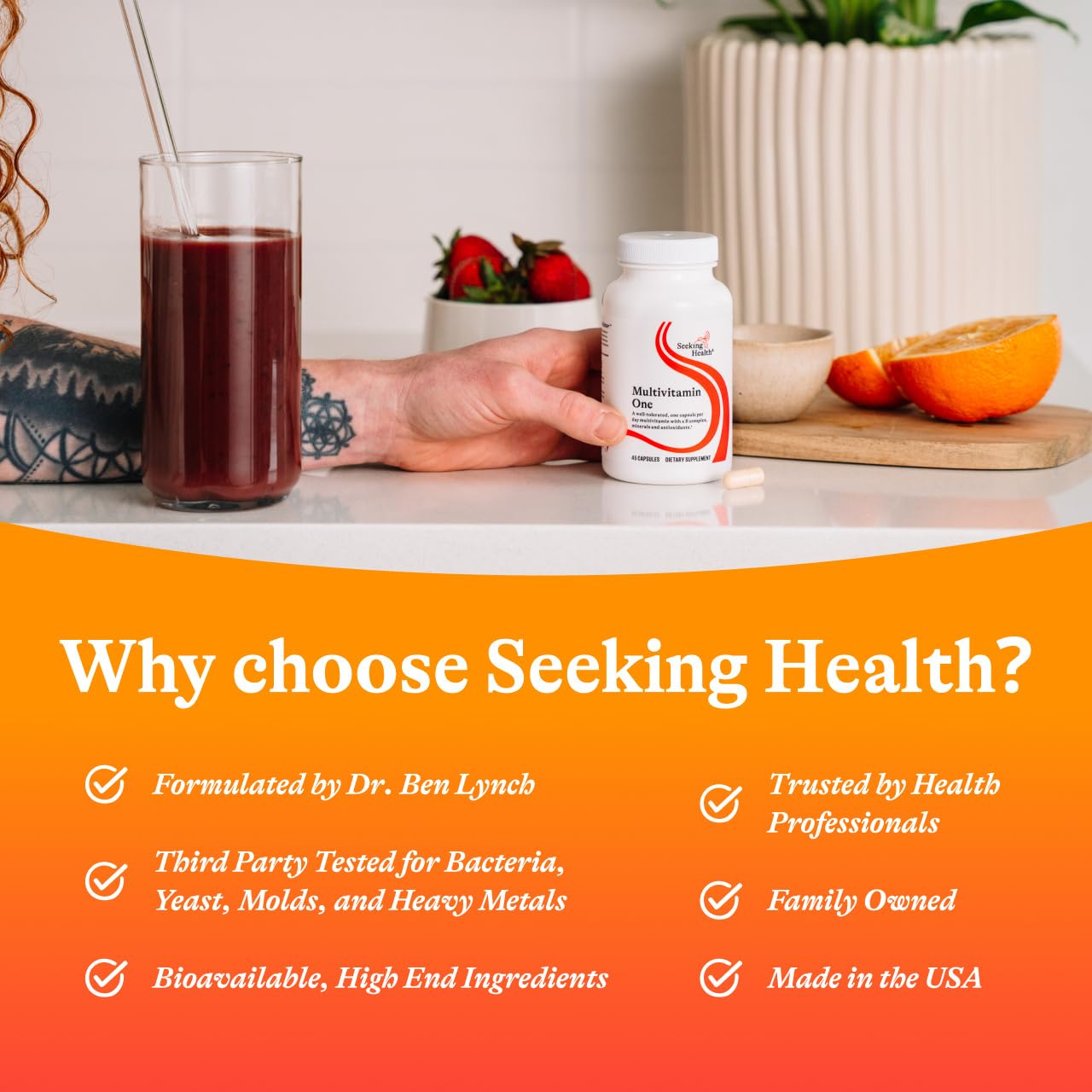 Seeking Health Multivitamin One - Supplement with Zinc, Vitamin B12, & Vitamin A - Magnesium-Free Formula Seeking Health uk supplements