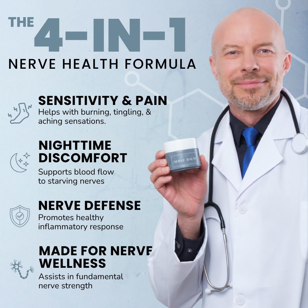Lune Nerve Balm – Neuropathy Cream for Burning, Tingling & Numbness in Feet & Hands | Natural Nerve Pain Relief Cream with Arnica, Vitamin B6 & Magnesium | 3.4 oz Lune uk supplements
