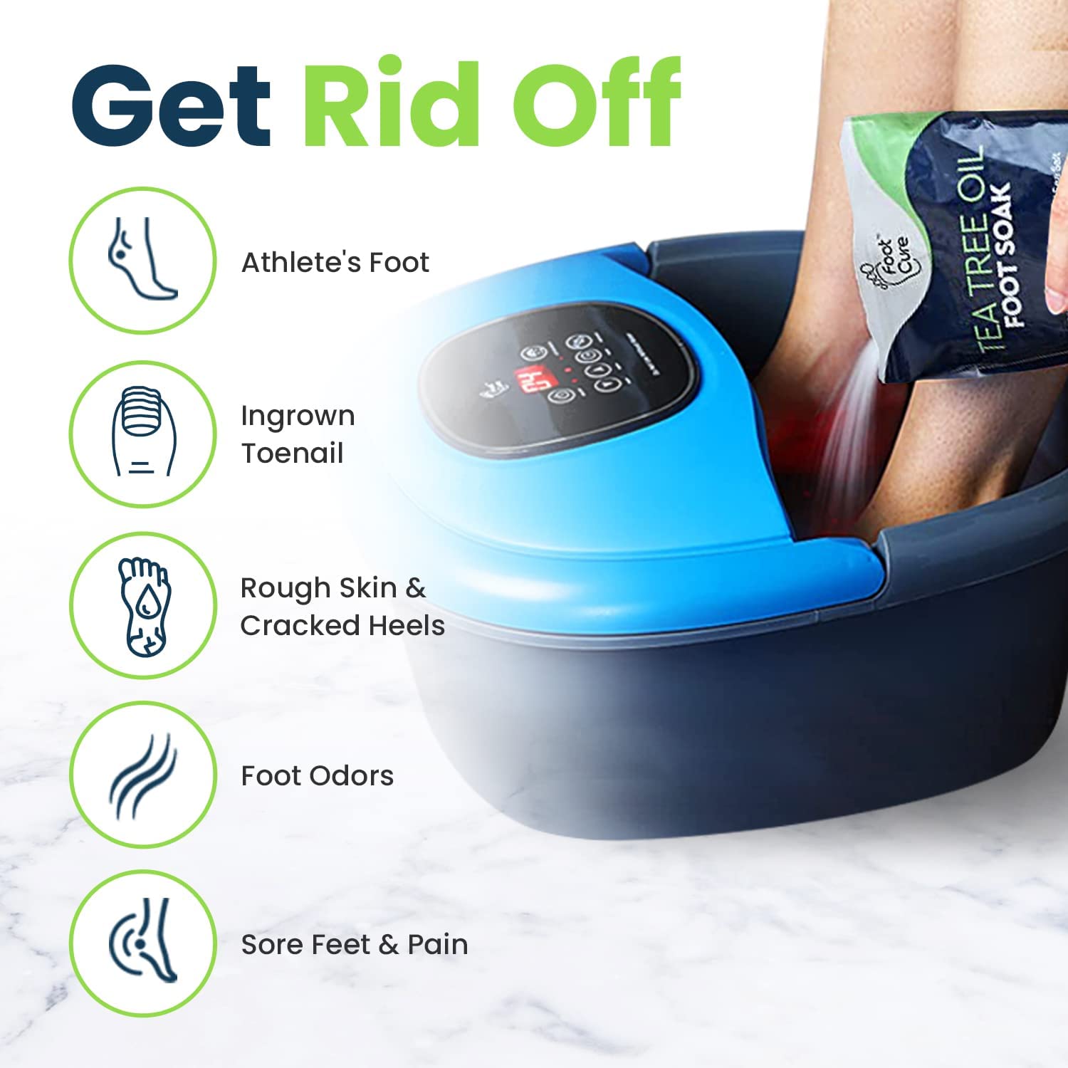 Tea Tree Oil Foot Soak with Epsom Salt - Best Toenail Fungus Treatment, Athletes FOOT CURE uk supplements