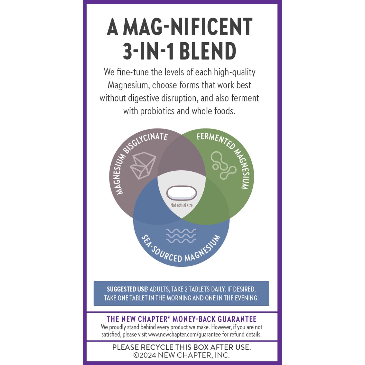 New Chapter Magnesium Complex Supplement, 325mg with Magnesium Glycinate + Sea-Sourced + Fermented Forms for Heart, Bone, Nerve, Muscle & Cellular Energy, 100% Vegan, 60 Tablets New Chapter uk supplements