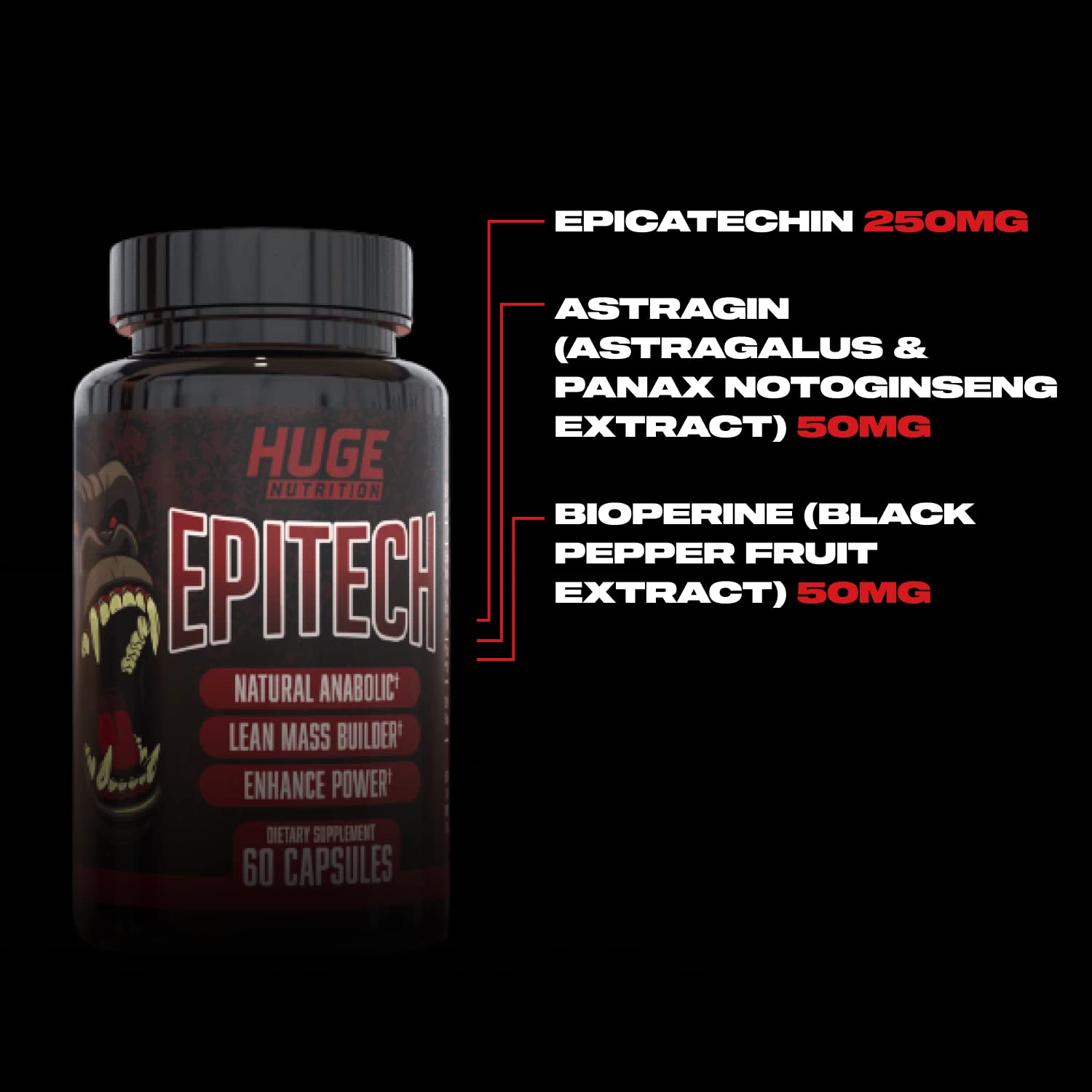 Huge Supplements, Epitech, Epicatechin Supplement, Increase Muscle Mass, Enhance Huge Supplements uk supplements