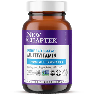 New Chapter Perfect Calm - Daily Multivitamin for Stress & Mood Support with B Vitamins + Holy Basil + Lemon Balm New Chapter uk supplements