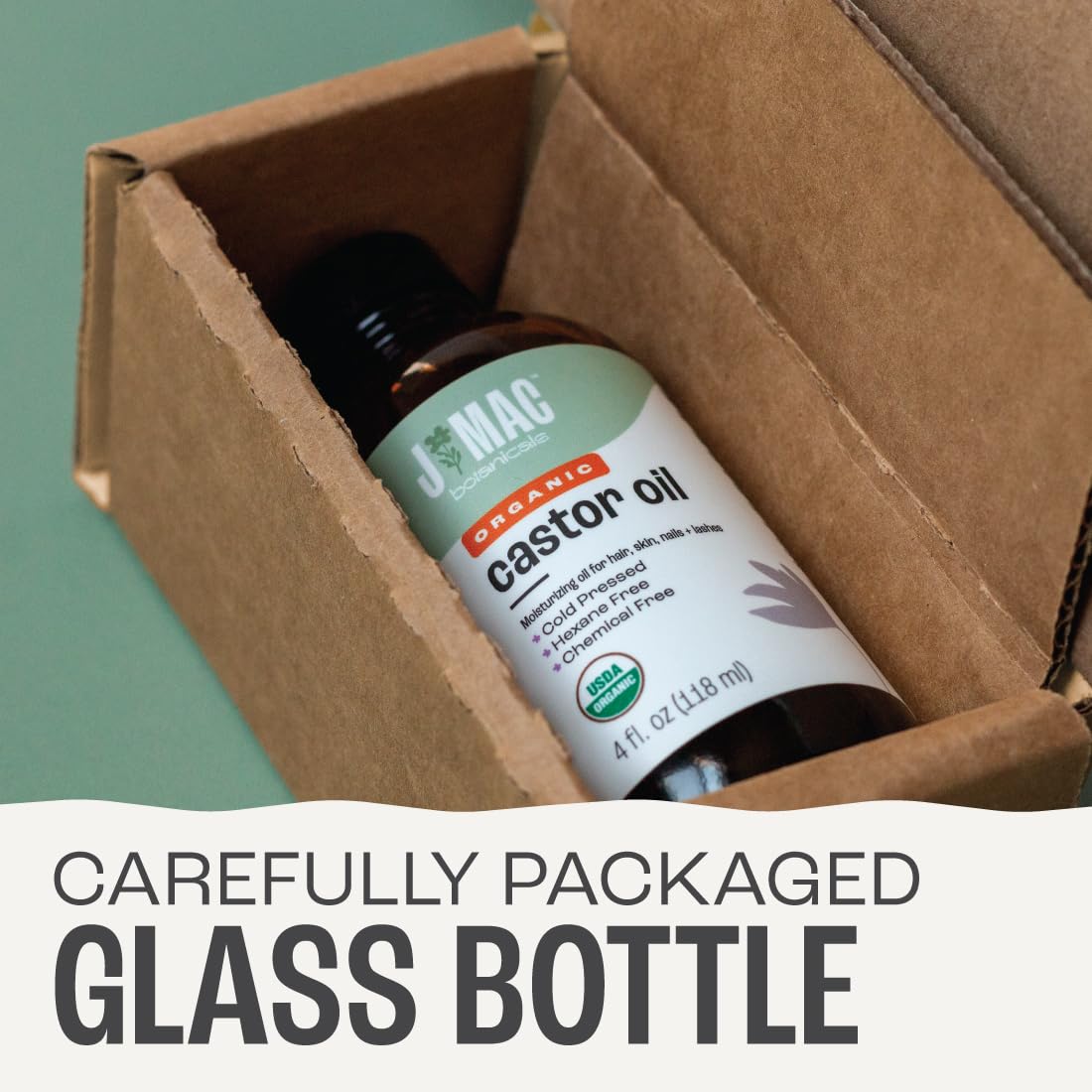 J MAC BOTANICALS Organic Castor Oil Cold Pressed (Glass Bottle, 4 oz ) J MAC BOTANICALS uk supplements