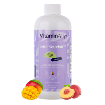 Joint Nourish – 100% Vegan Liquid Joint Supplement | Vegan Glucosamine, Chondroitin, MSM, Hyaluronic Acid & Vitamin C | Mango-Peach | Supports Joint Mobility, Cartilage & Skin | Sugar-Free,16 Servings Vitaminally uk supplements