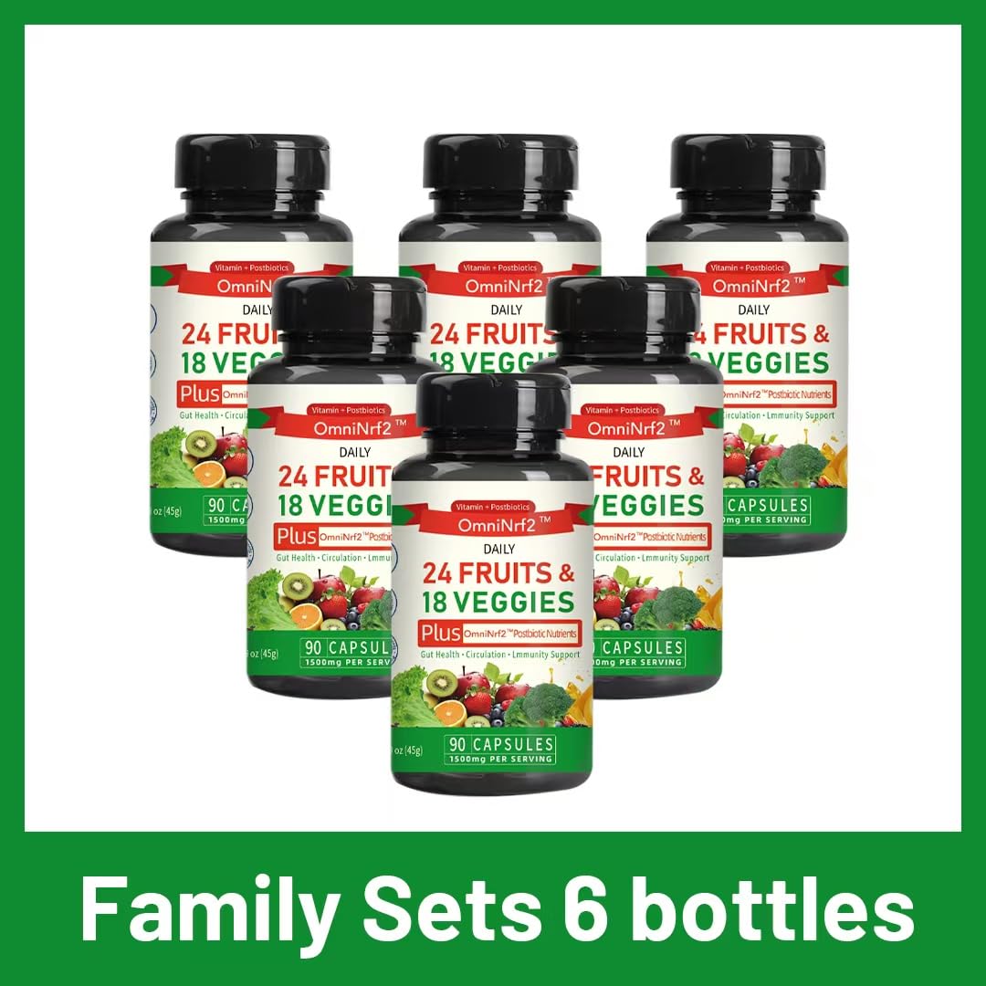 OmniNrf2 Postbiotic Supplement Capsules for Gut Health, Superfood with 24 Fruits & 18 Veggies & Fermented Herbal Plants, 90 Capsules for Antioxidant Support OmniNrf2 uk supplements