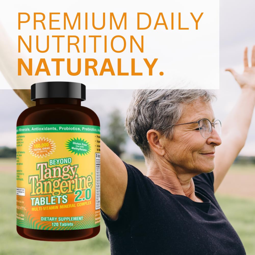 Youngevity Beyond Tangy Tangerine 2.0 Multi-Vitamin & Mineral Complex - Made with Natural & Whole Foods | 160,000 ORAC | 120 Tablets | 1 Bottle Youngevity uk supplements