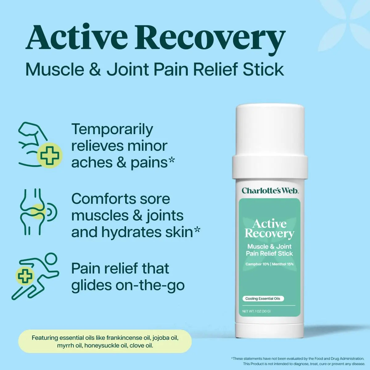 Charlotte's Web Active Recovery Muscle & Joint Pain Relief Stick 1oz Charlotte's Web uk supplements