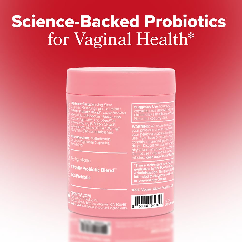 O Positiv URO Vaginal Probiotics for Women pH Balance with Prebiotics & Lactobacillus – Vaginal Health Supplement – Promote Healthy Vaginal Odor & Flora, 60 Count (Pack of 1), 1 Month Supply O Positiv uk supplements