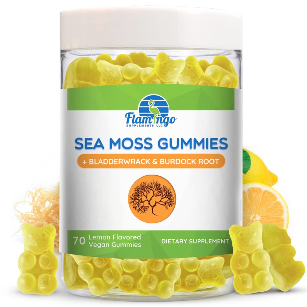 Sea Moss Gummies Plus Organic Bladderwrack and Burdock Root. Tasty Alternative to Sea Flamingo Supplements uk supplements