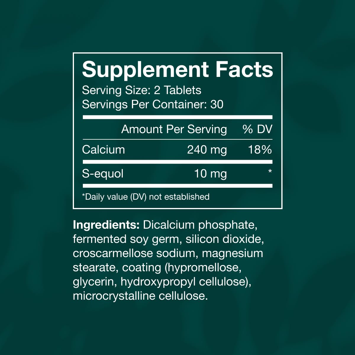 EQUELLE Multi-Symptom Perimenopause & Menopause Relief Relief from Hot Flashes, Muscle Aches & Supports More Sleep. Hormone-Free, Plant-Based S-Equol – 1 Month Supply (60 Tablets) EQUELLE uk supplements