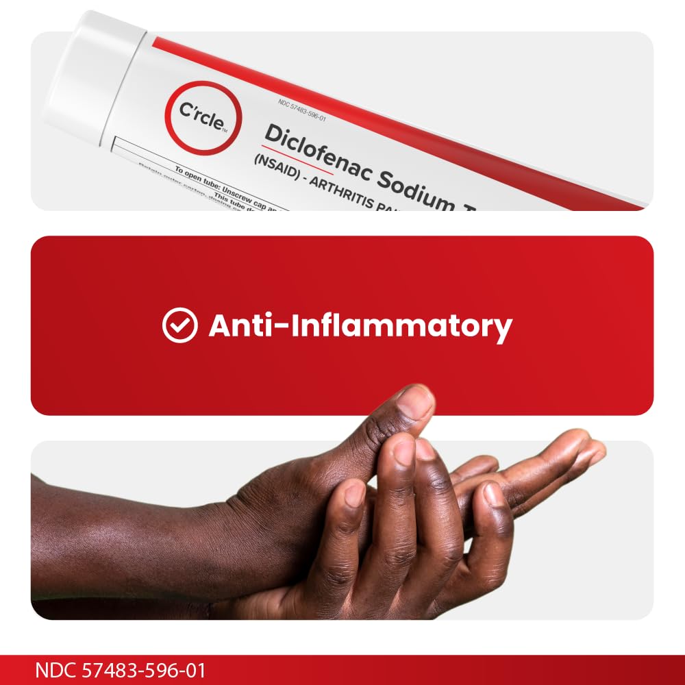 Diclofenac Sodium Gel 1% 150g Effective Arthritis Pain Reliever - Prescription Strength Anti-Inflammatory Gel - Extra Strength Arthritis Cream for Daily Use - Get Over-The-Counter Relief(1Pack) C'rcle uk supplements