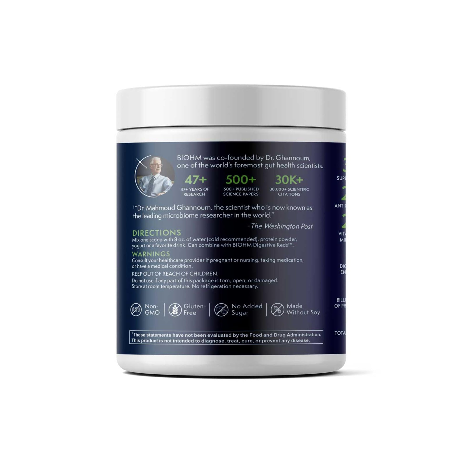 BIOHM Digestive Greens, Green Superfood Powder (7.4 Oz, 30 Servings) Immune & Gut Health Support with Antioxidants, Vitamins, Probiotics & Enzymes, Good Source of Fiber, Berry Flavor BIOHM uk supplements