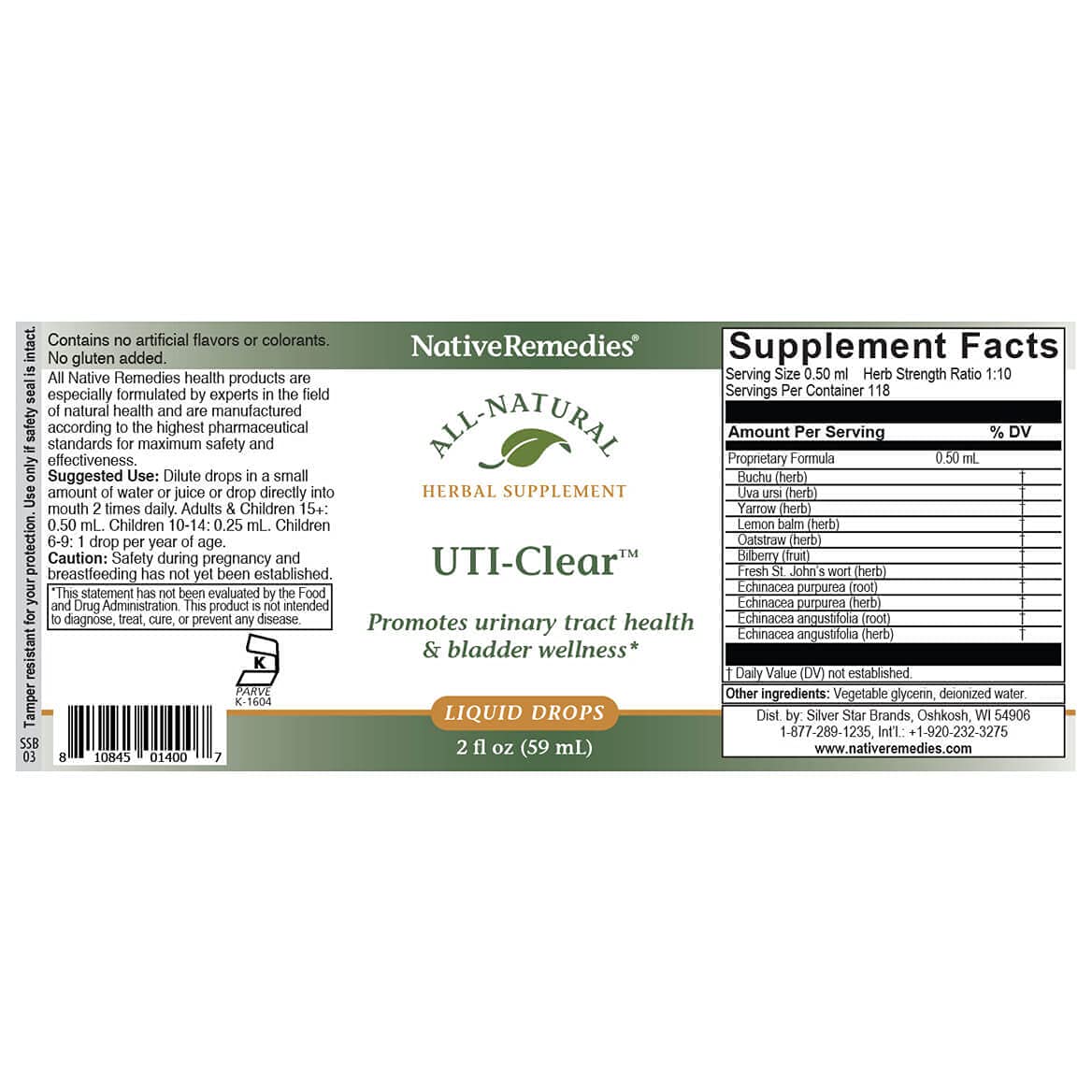 Native Remedies UTI-Clear for Urinary Tract and Bladder Health, 59 ml Native Remedies uk supplements