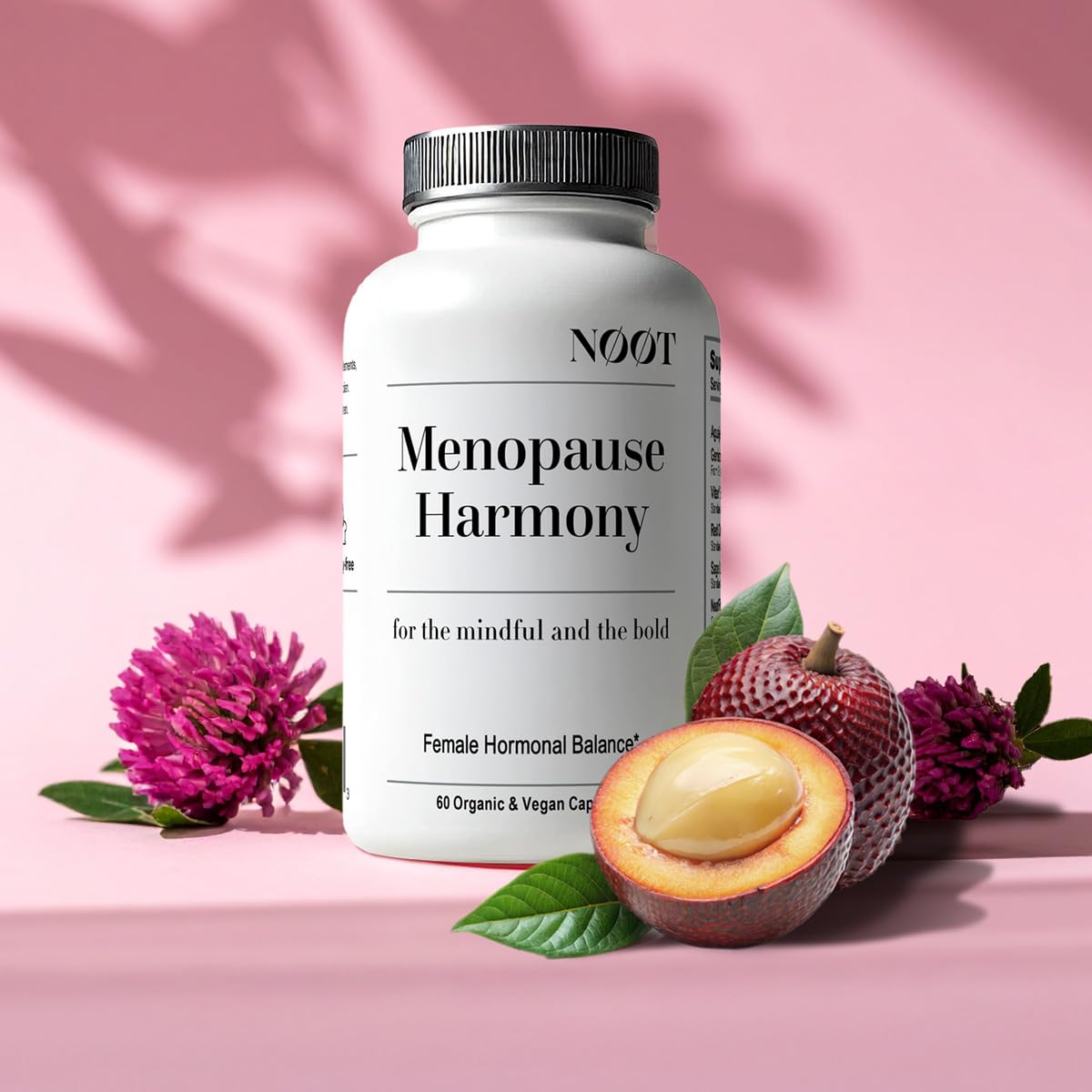 NOOT Menopause Harmony - Menopause Supplements for Women, Night Sweats & Hot Flash Relief, Hormone Balance for Women with Aguaje Fruit, Genistein and Vitex, Biohacking & Nootropics, 60 Capsules NØØT uk supplements