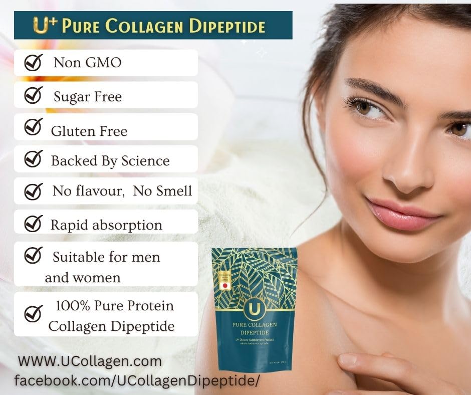 U+ Pure Collagen Dipeptide Supplement - Advanced Hydrolyzed Collagen Powder for Skin, Hair U+ Pure Collagen uk supplements