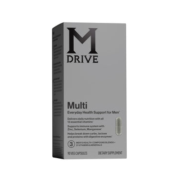 Mdrive Multivitamin for Men, Daily Multivitamin - Immune Health Support from Zinc, Selenium, Manganese & Vitamin D, Enzymes for Digestive Support, CoQ10 for Energy and Vitamin K2, 90 Capsules Mdrive uk supplements