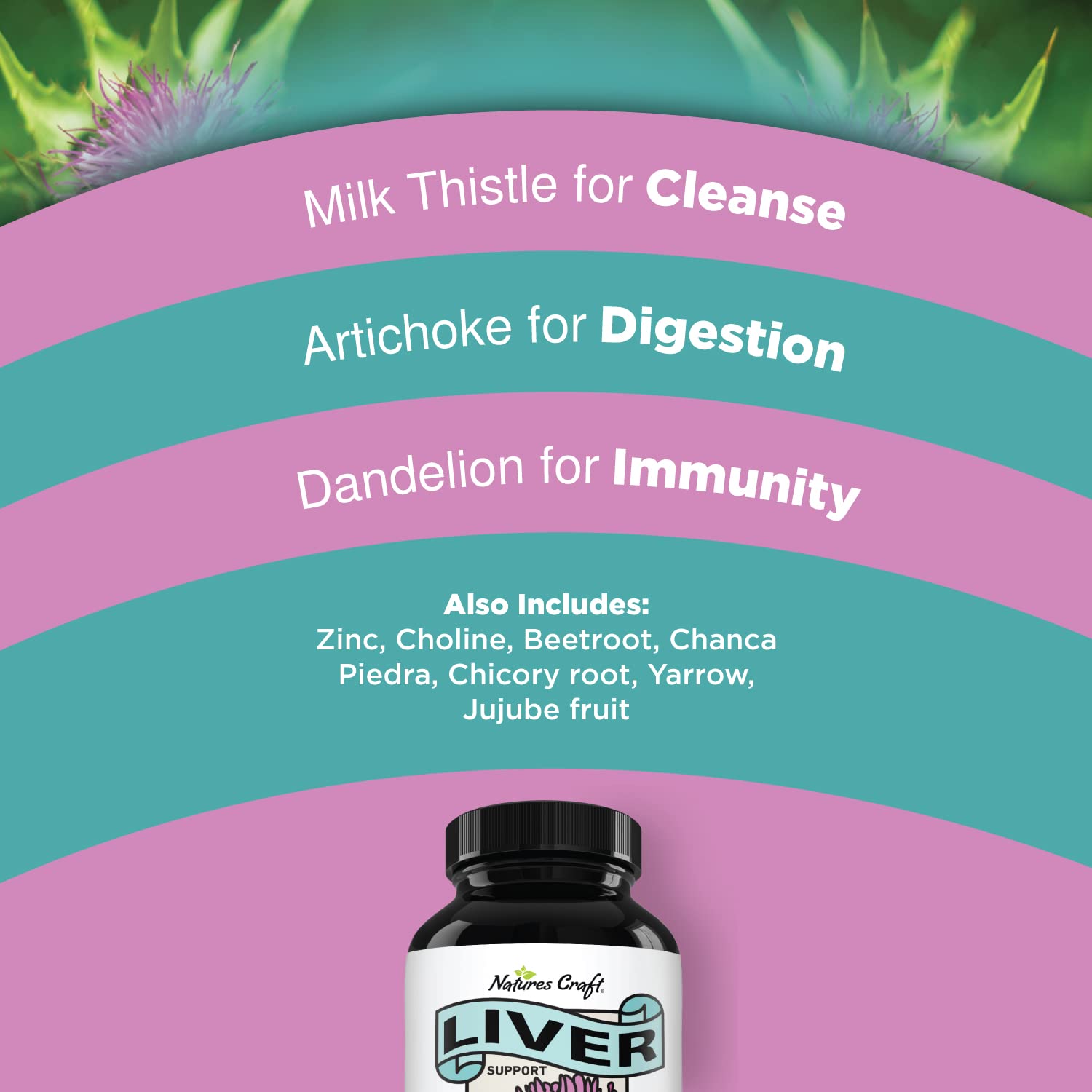 Liver Cleanse Detox & Repair Formula - Herbal Liver Support Supplement Natures Craft uk supplements