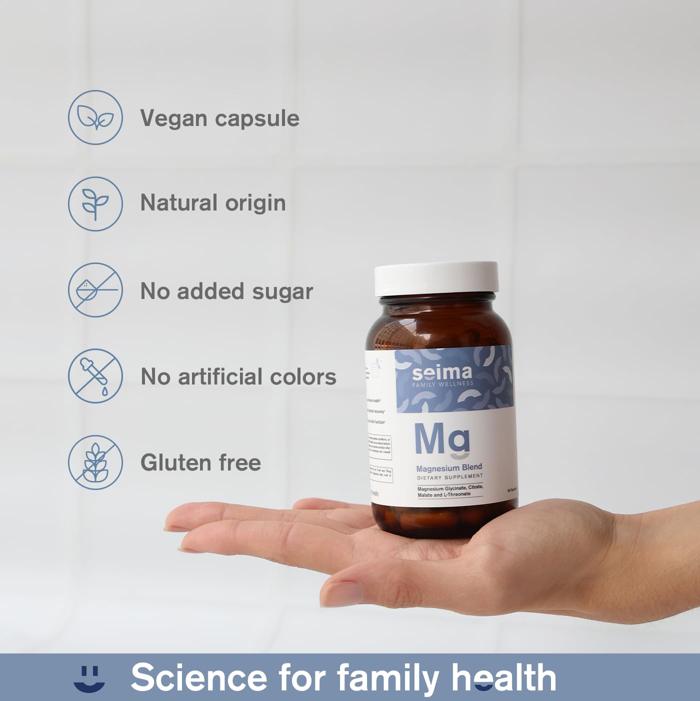 SEIMA - 4-in-1 Magnesium Complex – 1200 mg with Glycinate, Citrate, L-Threonate and Malate – Sleep, Stress Relief, Muscle Recovery, Energy and Well-Being for Women and Men, 90 Capsules Seima uk supplements