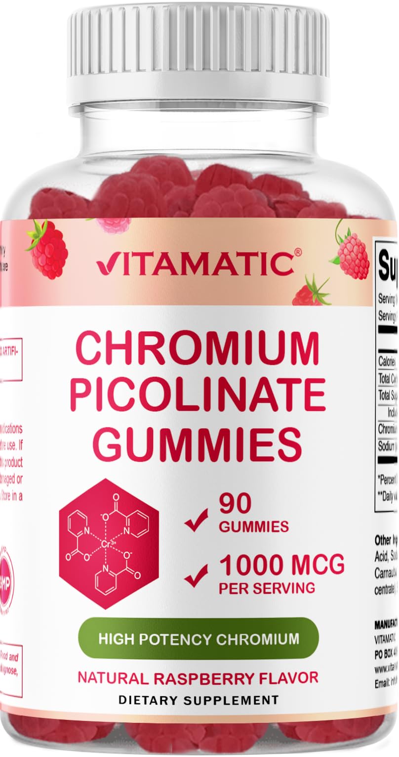 Vitamatic Chromium Picolinate 1000 mcg - 90 Gummies - High Potency Chromium Vitamatic uk supplements