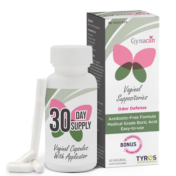 Gynacan Boric Acid Suppositories for Women - pH Balance Vaginal Treatment for Women Odor Prevention, Pure Formula, No-Mess Applicator, Gentle & Effective Gynacan uk supplements