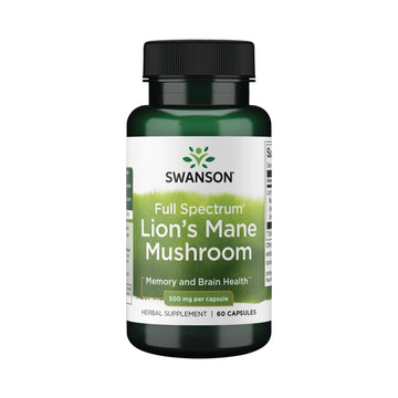 Swanson Lion's Mane Mushroom Capsules - 500 mg Each, 60 Capsules Swanson uk supplements