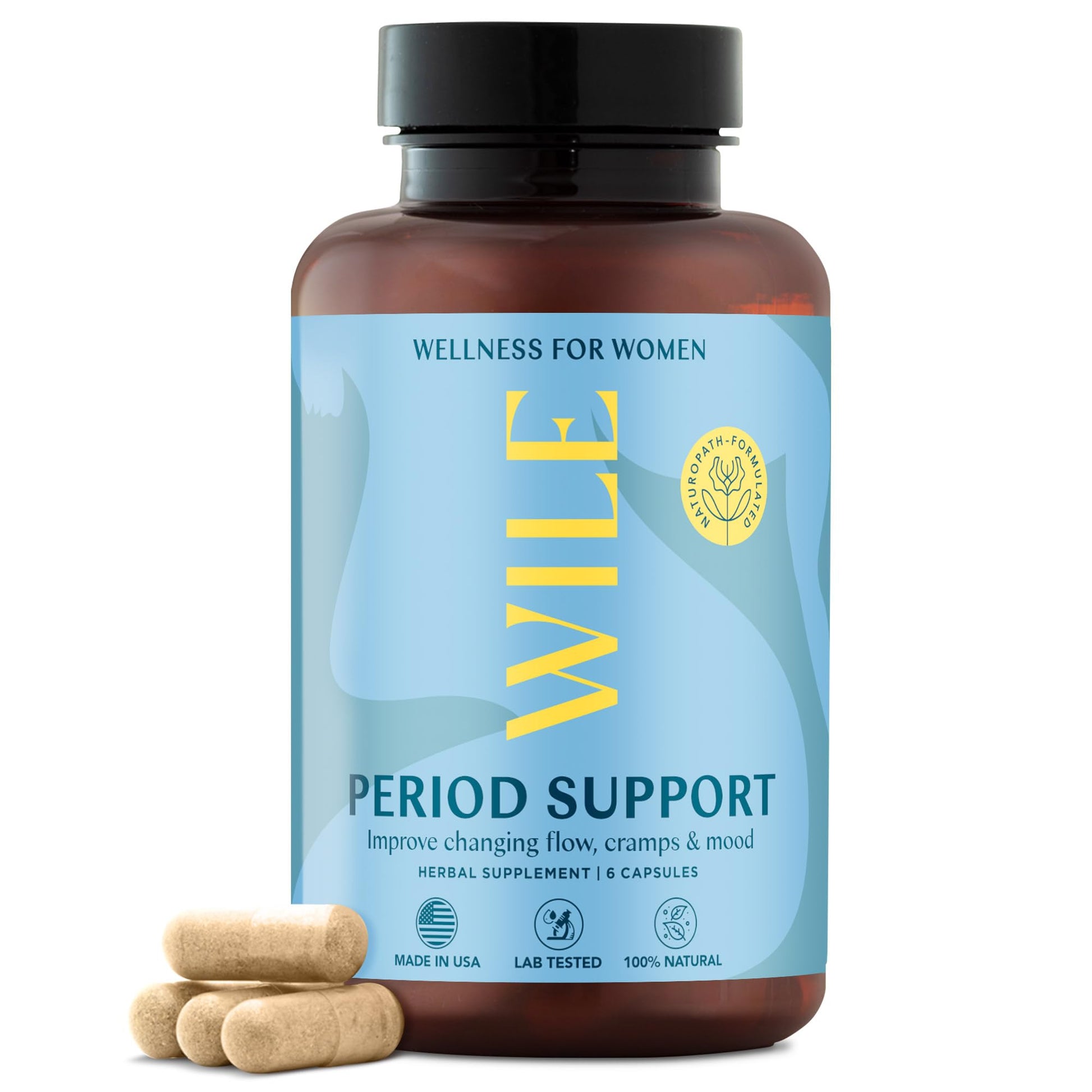 WILE Menopause and Perimenopause Supplements for Women - Menstrual Cramp, PMS and Heavy Period Relief with Dong Quai - Premenopausal Support for Hormone Balance & Improved Mood, Vegan, 30 Servings WILE uk supplements