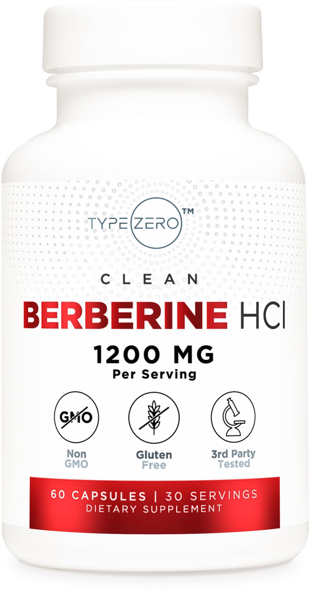 Type Zero Berberine HCL 1200mg 60 Capsules - Clean, Non-GMO, Gluten Free Supplement Type Zero uk supplements