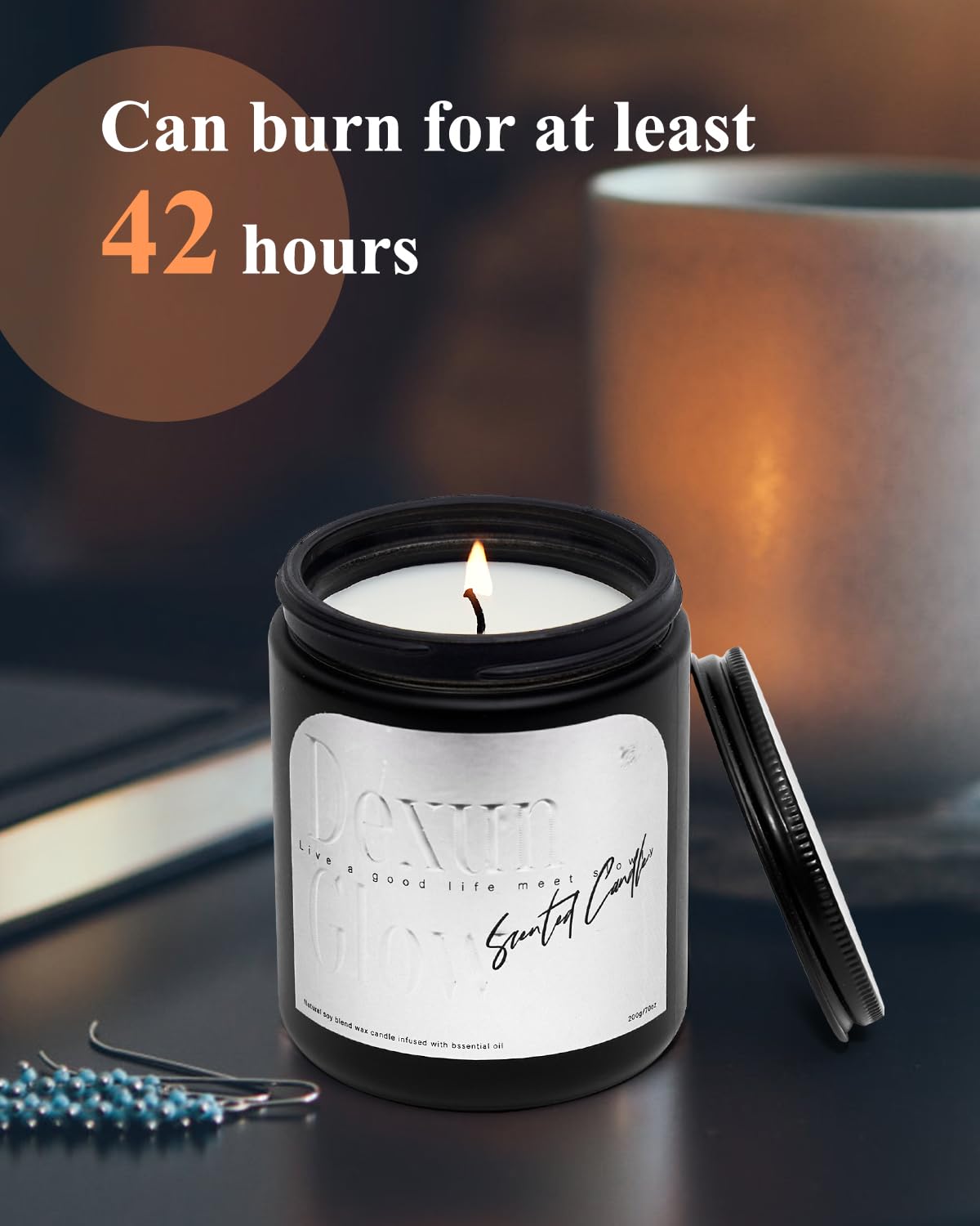 Aromatherapy Candle, Handcrafted with Natural Soy Wax and Essential Oils for Home Scented Appreciation Dexun Glow uk supplements
